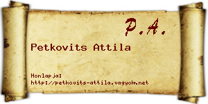 Petkovits Attila névjegykártya