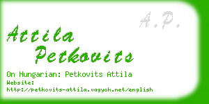 attila petkovits business card